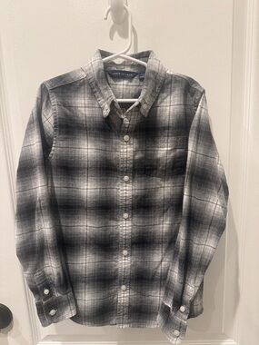 Janie and Jack Gray & White Plaid Button-Down Shirt